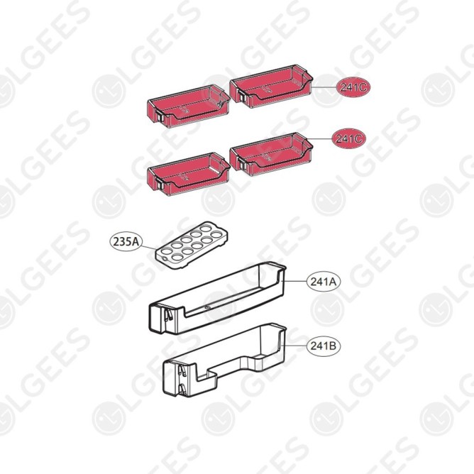 Botellero superior MAN62288503 para frigorificos LG