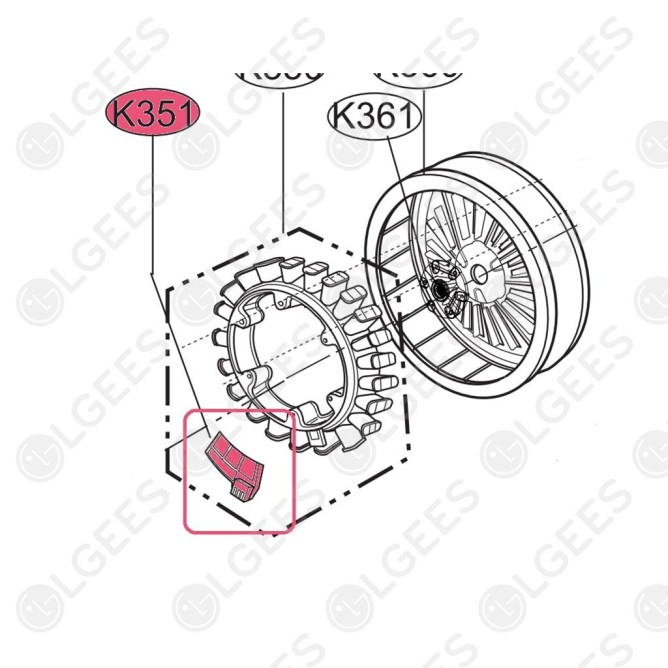 Tacometro lavadora LG 6501KW2001B