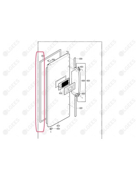 Burlete ADX62799501 para puerta de congelador