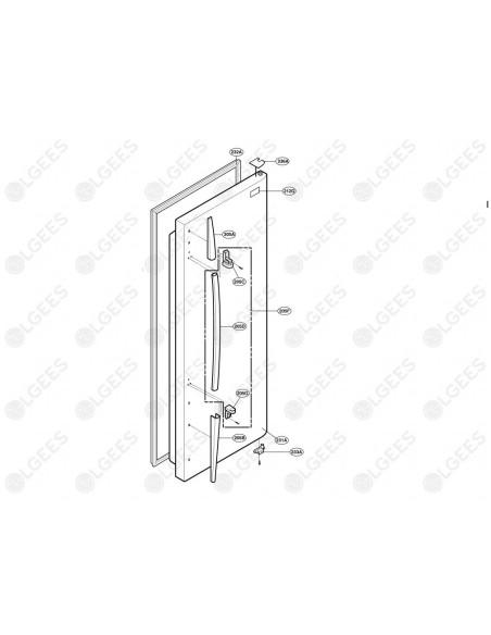 Burlete ADX62799502 para puerta de refrigerador