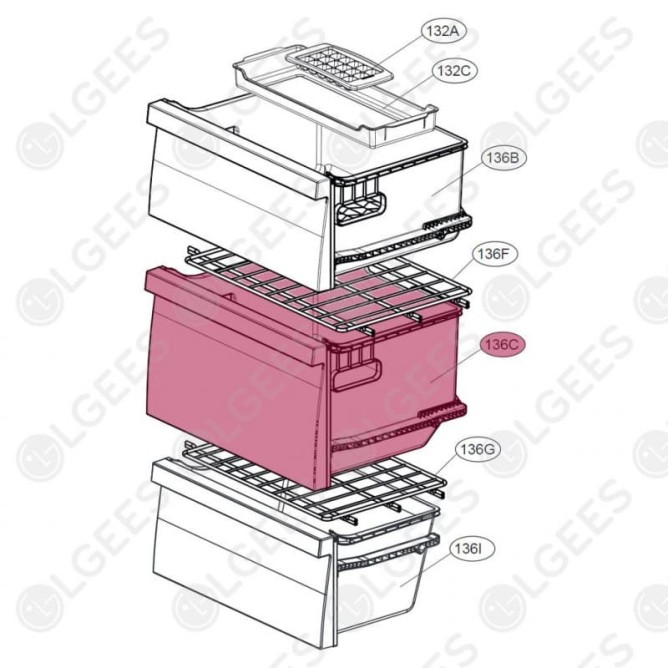Cajón Congelador AJP74874901 I Frigoríficos I Accesorios LG