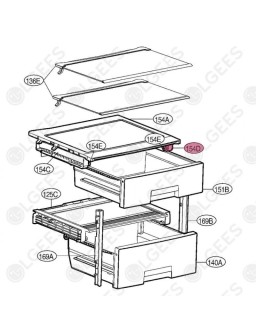 Guía derecha de balda ACQ86448301
