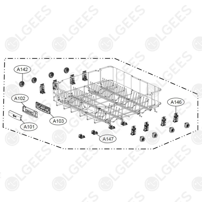 Cesta inferior AHB72909101 I Lavavajillas I Accesorios LG