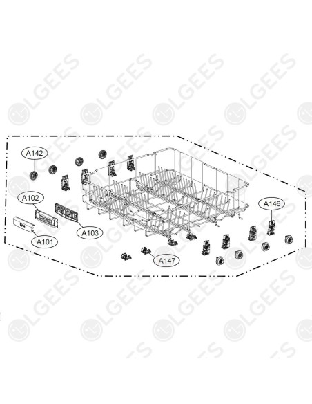 Cesta inferior AHB72909101 I Lavavajillas I Accesorios LG