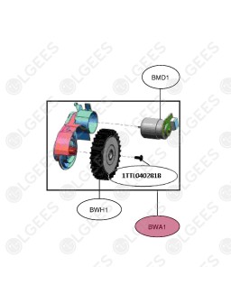 Conjunto rueda, soporte rueda y motor izquierdo AJW73110501